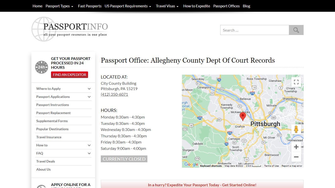 Passport Office: Allegheny County Dept Of Court Records