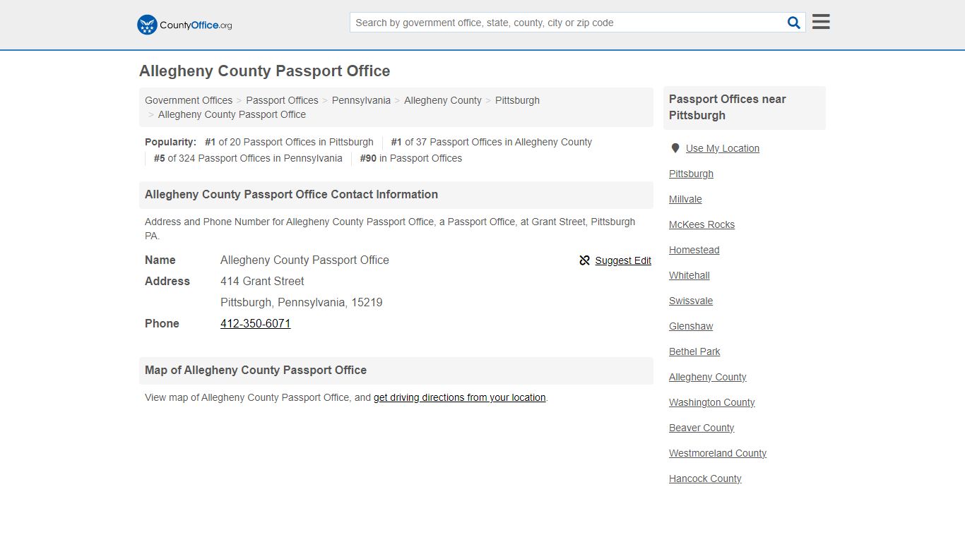 Allegheny County Passport Office